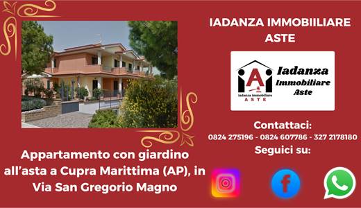 Appartamento con autorimessa e giardino all'asta a Cupra Marittima (AP)