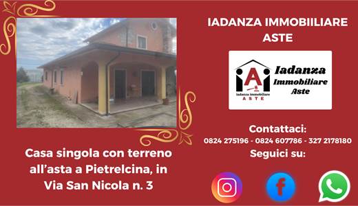 Appartamento indipendente con terreno all'asta a Pietrelcina