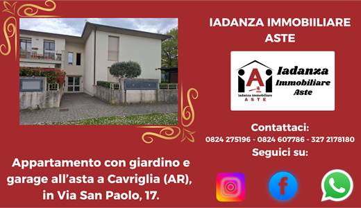 Appartamento con giardino e garage all'asta a Cavriglia (AR)