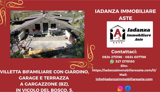 Villetta bifamiliare con giardino, garage e terrazza a Gargazzone (BZ)